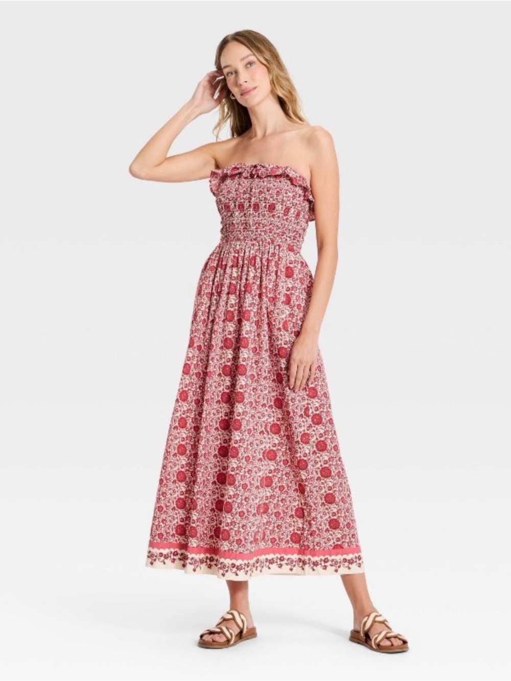 NWT: Cotton Maxi Pullover Sundress - Pink - Size M